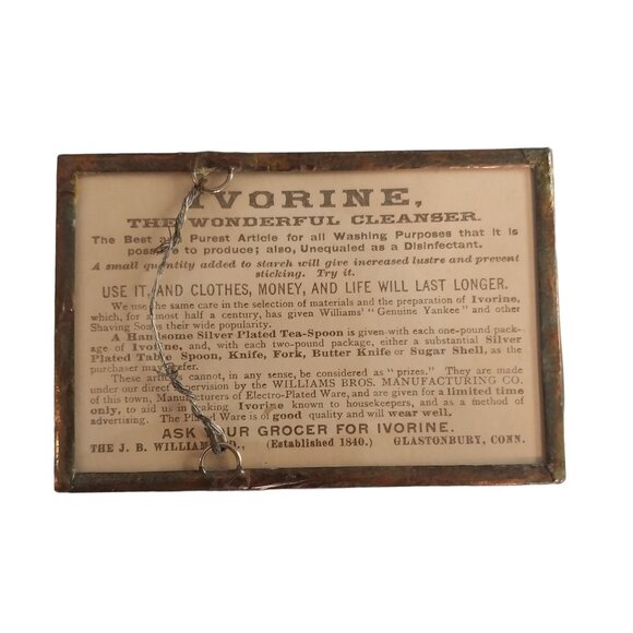 Ivorine Victorian Trading Card "A Practical Joke" Framed Silvertone Glass - Picture 2 of 3